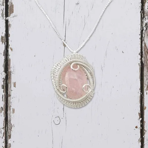 Morganite Wire Wrapped Pendant