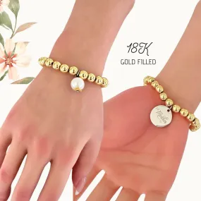 Mother's Day Bracelet With 18K Gold Beads