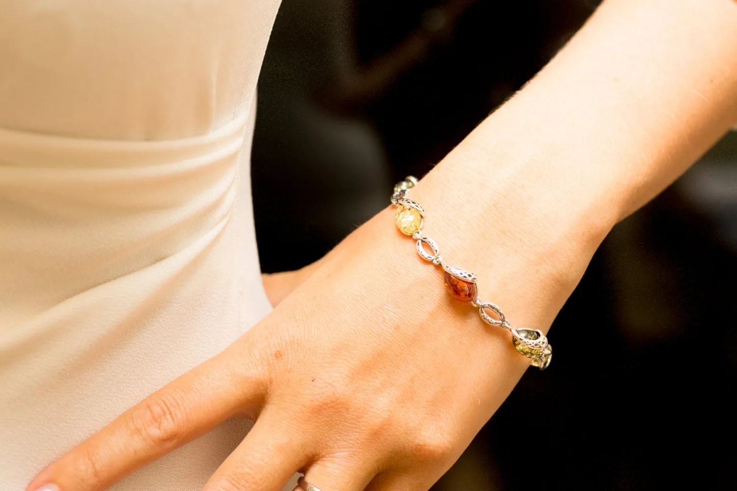 Multicolour Celtic Amber Bracelet