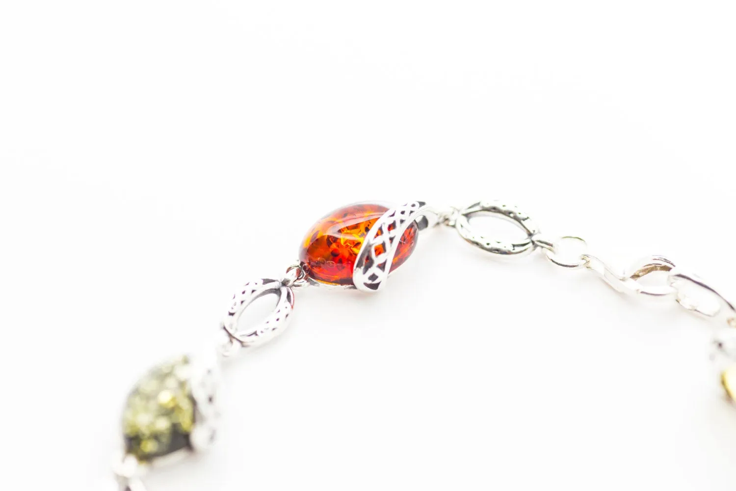 Multicolour Celtic Amber Bracelet