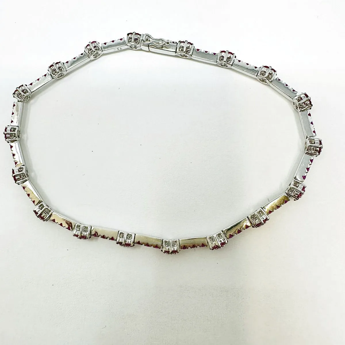 Natasha 18K White Gold Bracelet with 162 Rubies and 18 Diamonds