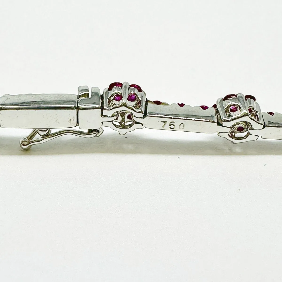 Natasha 18K White Gold Bracelet with 162 Rubies and 18 Diamonds
