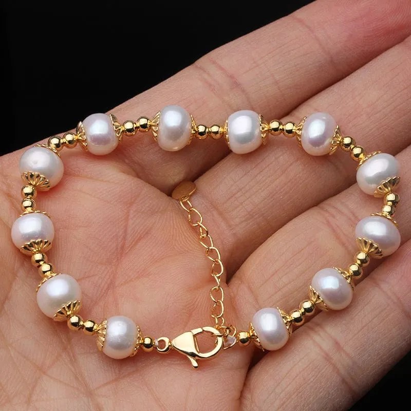 Natural Round Pearl Bracelet For Women