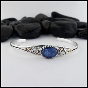 Oak Leaf Cuff Bracelet with Kyanite