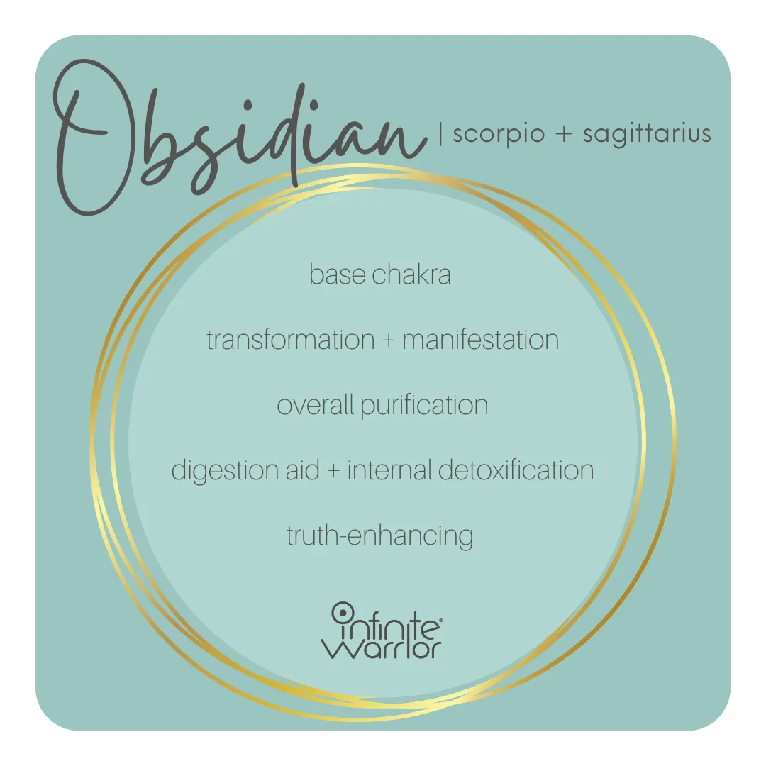 Obsidian Crystal Bracelet | Matte Black Snowflake   Buddha