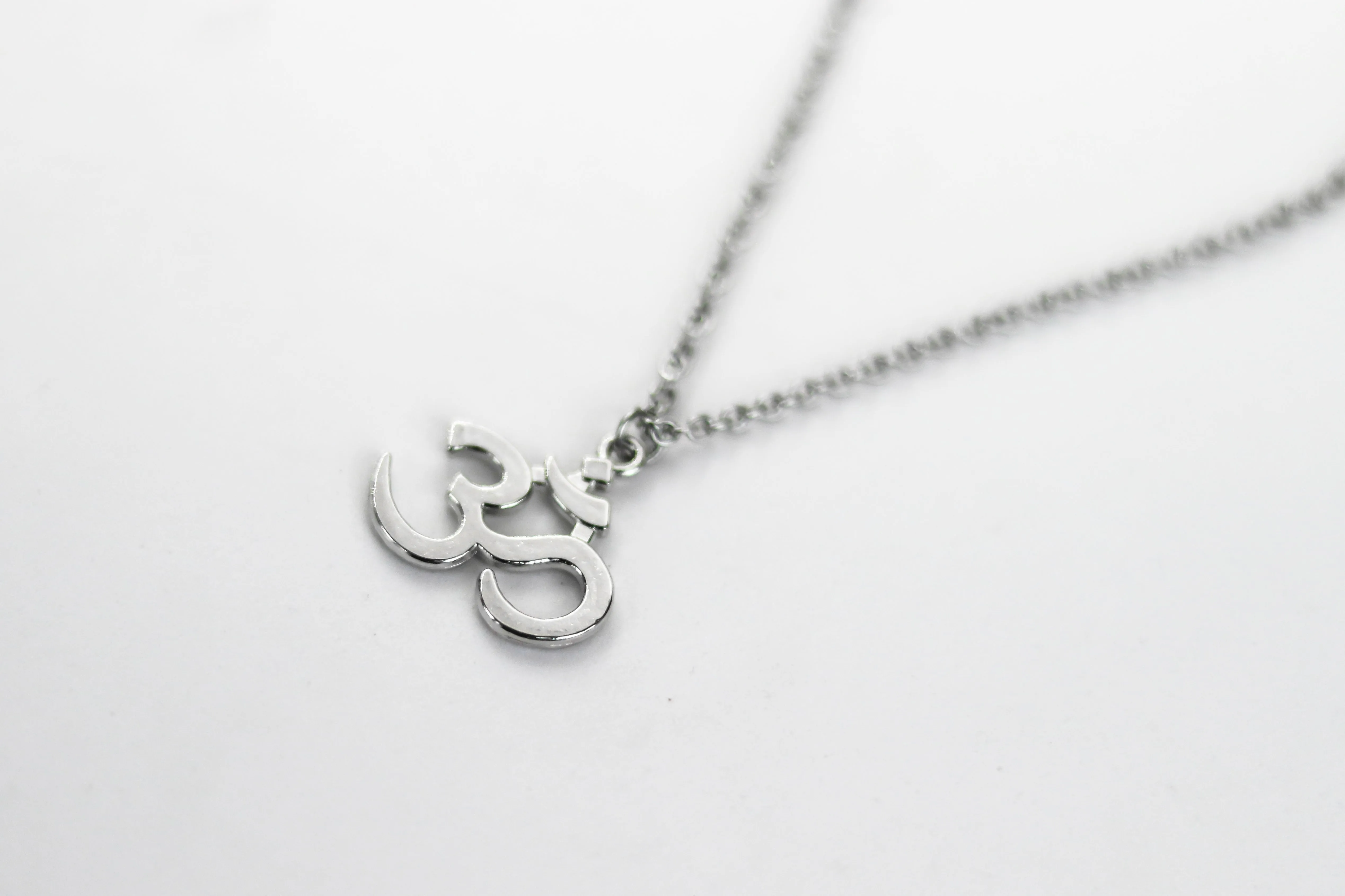 Om necklace for men, silver Yoga necklace for him