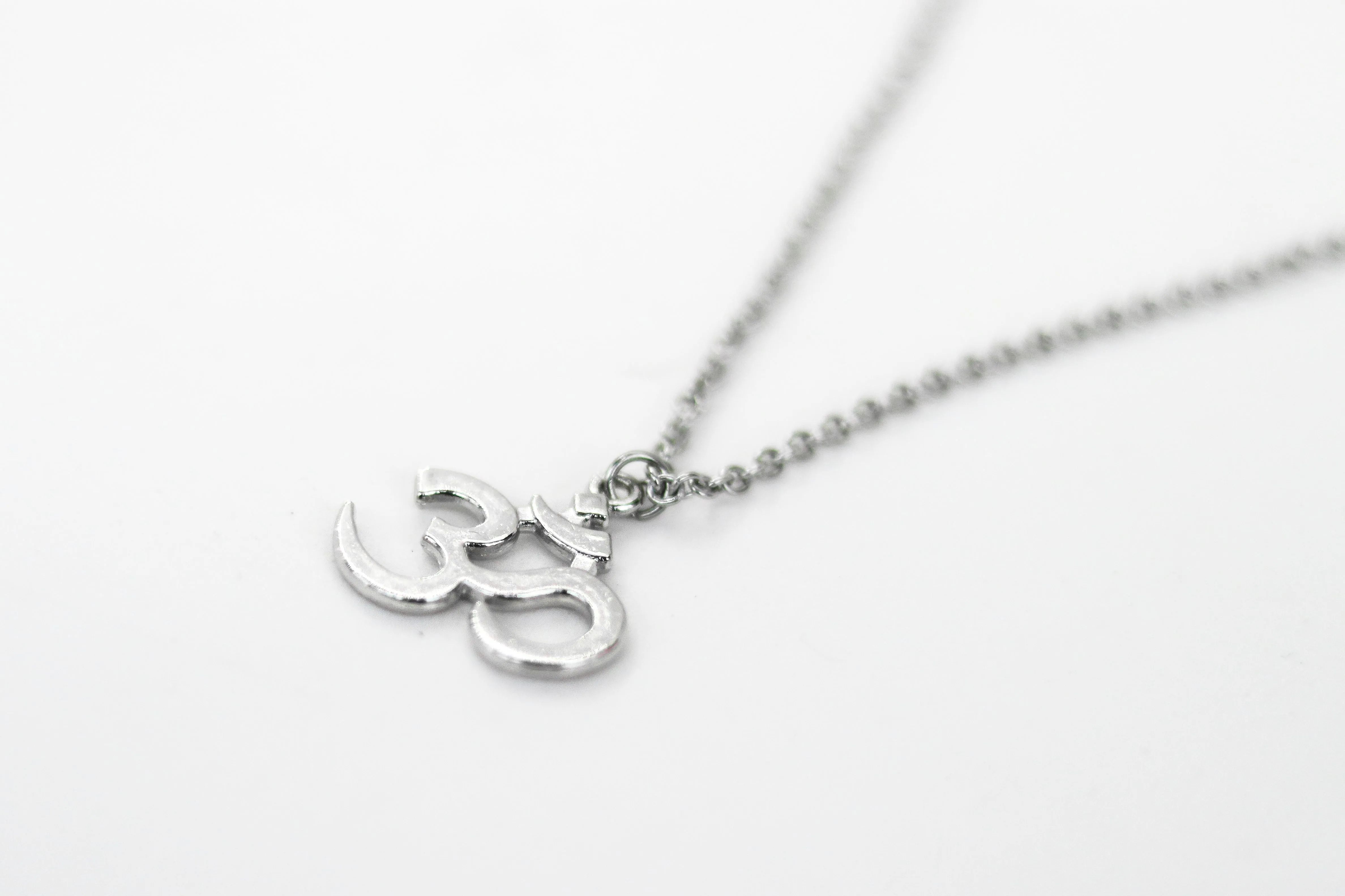 Om necklace for men, silver Yoga necklace for him