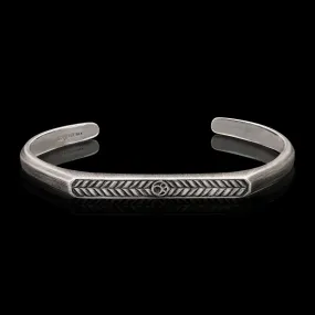 Omega 925 Silver Engraved Cuff Bracelet