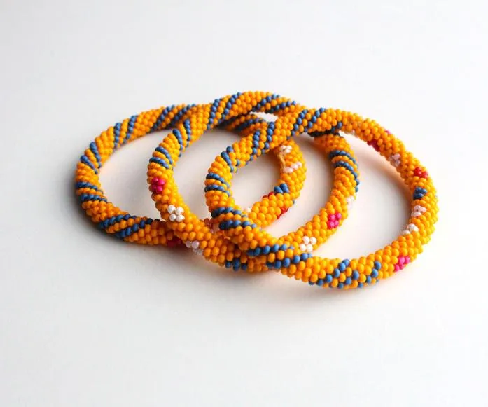 Orange Splash Roll On Bracelet
