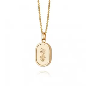 Palm Leaf Oval Locket 18ct Gold Plated Necklace LK01_GP