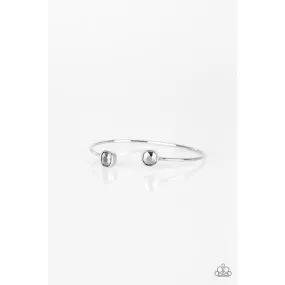 Paparazzi Totally Traditional Square Rhinestone Silver Cuff Bracelet
