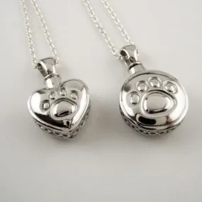 Paw Print Eternity Keepsake Pendant Necklace