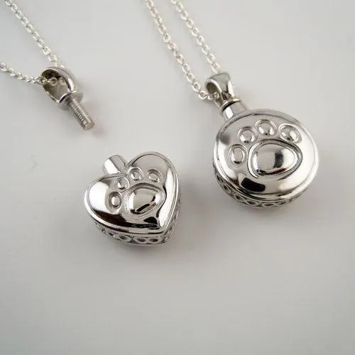 Paw Print Eternity Keepsake Pendant Necklace