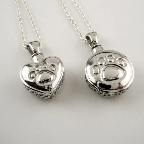 Paw Print Eternity Keepsake Pendant Necklace
