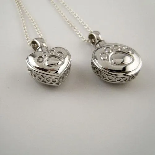 Paw Print Eternity Keepsake Pendant Necklace