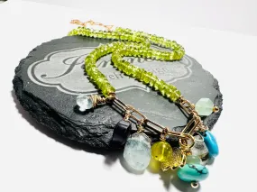 Peridot and Mixed Gemstone Necklace