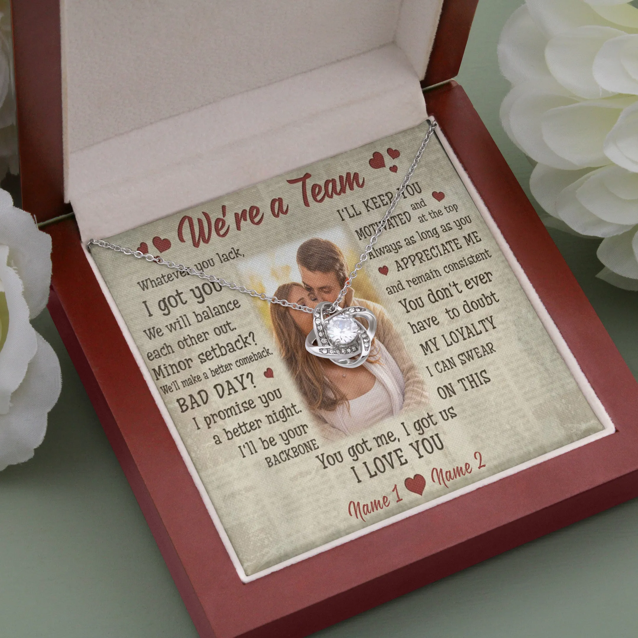 Personalized Couple Necklace, Custom Photo Husband and Wife Valentine Gift for Her, To my Wife Jewelry