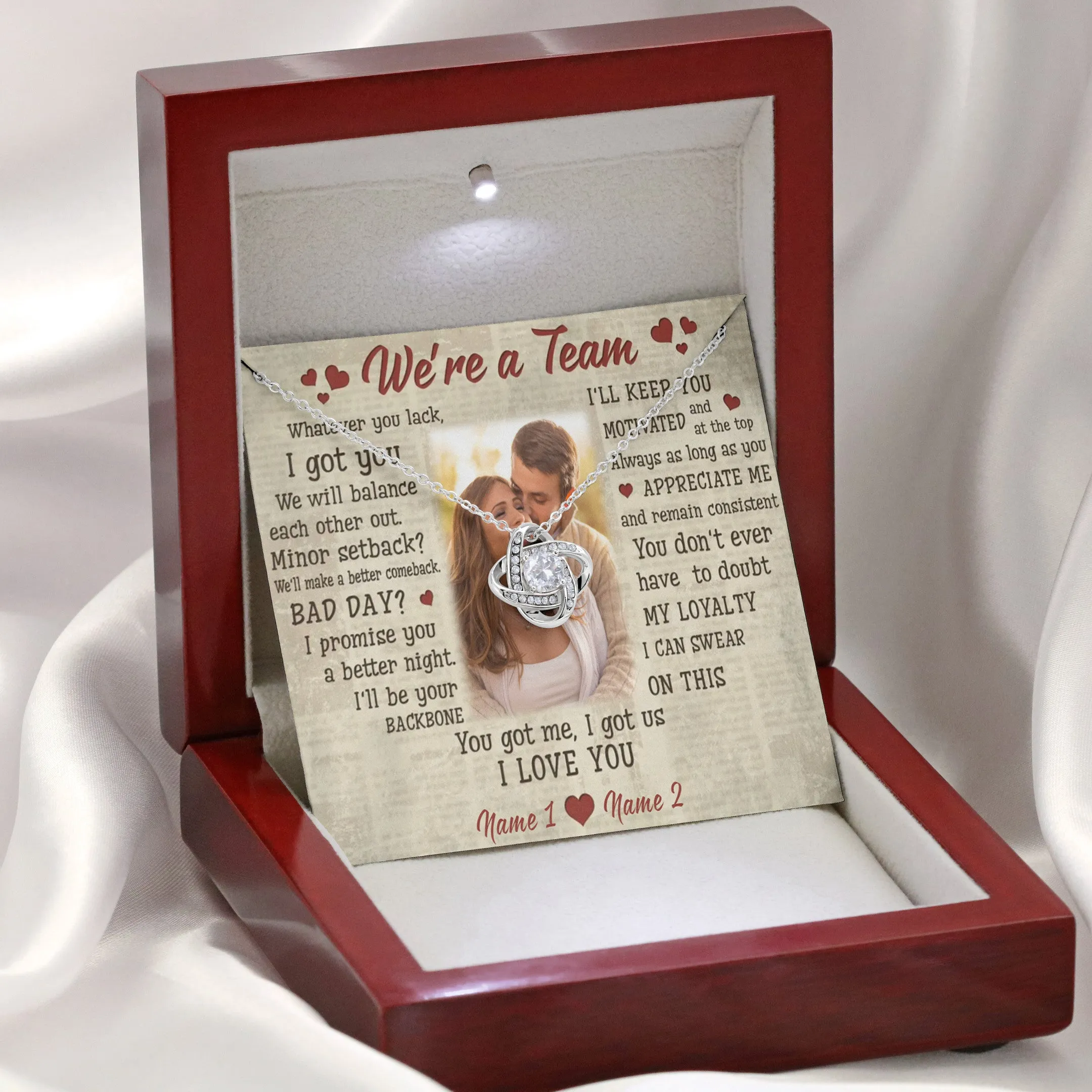 Personalized Couple Necklace, Custom Photo Husband and Wife Valentine Gift for Her, To my Wife Jewelry