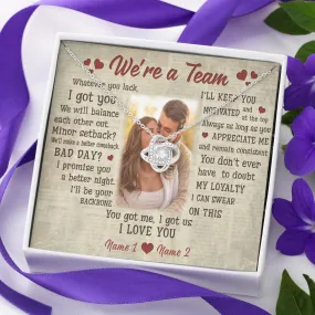 Personalized Couple Necklace, Custom Photo Husband and Wife Valentine Gift for Her, To my Wife Jewelry