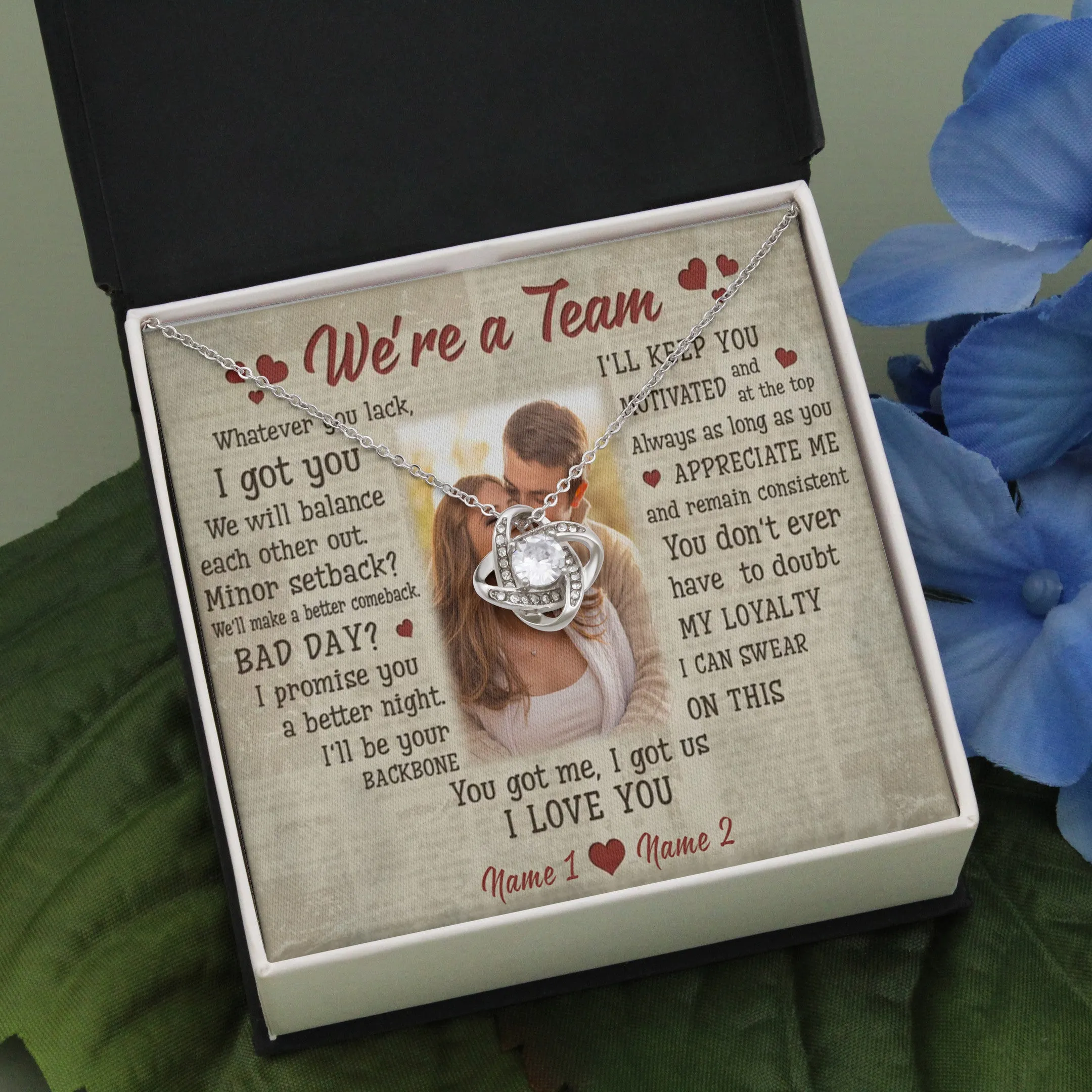 Personalized Couple Necklace, Custom Photo Husband and Wife Valentine Gift for Her, To my Wife Jewelry
