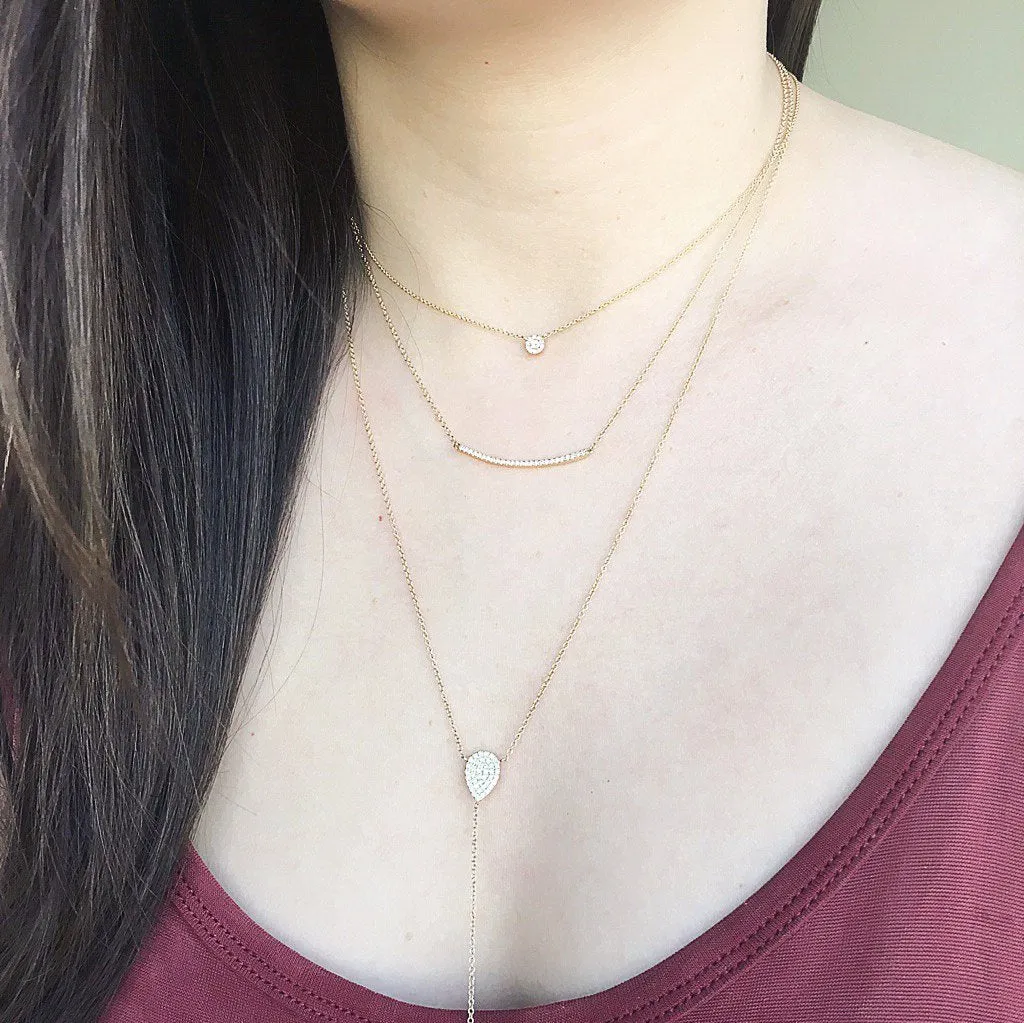 Petite Pave Disc Necklace - 4.5mm Diameter