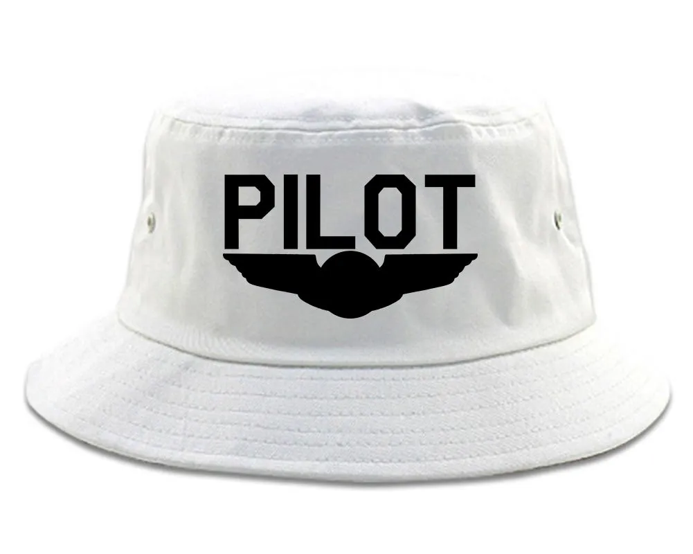 Pilot With Wings Mens Bucket Hat