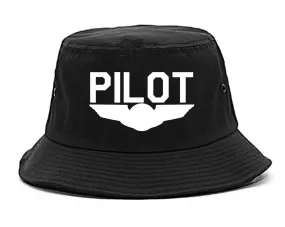 Pilot With Wings Mens Bucket Hat