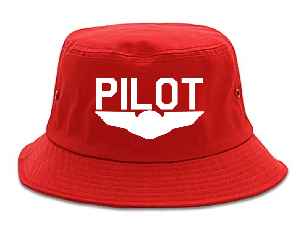 Pilot With Wings Mens Bucket Hat