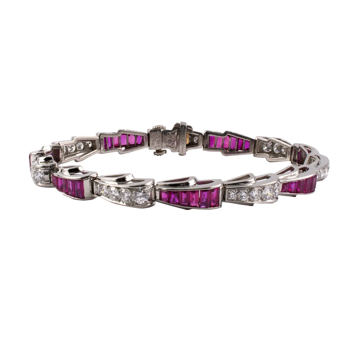Platinum Burma Ruby and Diamond Bracelet