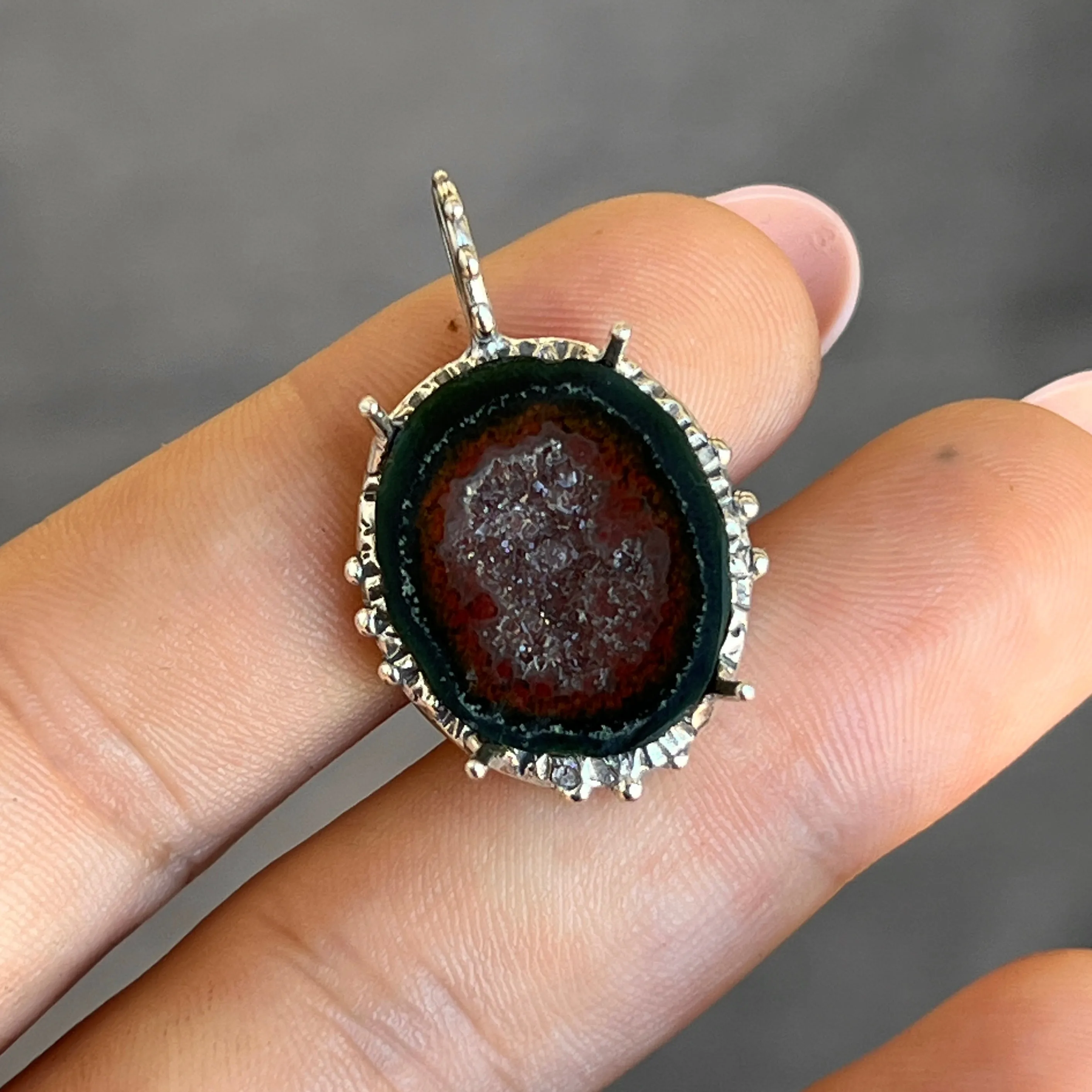 PRE-ORDER FOR CHRISTINA- Tobasco Agate Geode Pendant