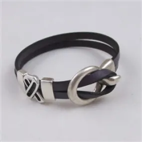 Purple  Leather Cord Awareness Bracelet Alzheimer