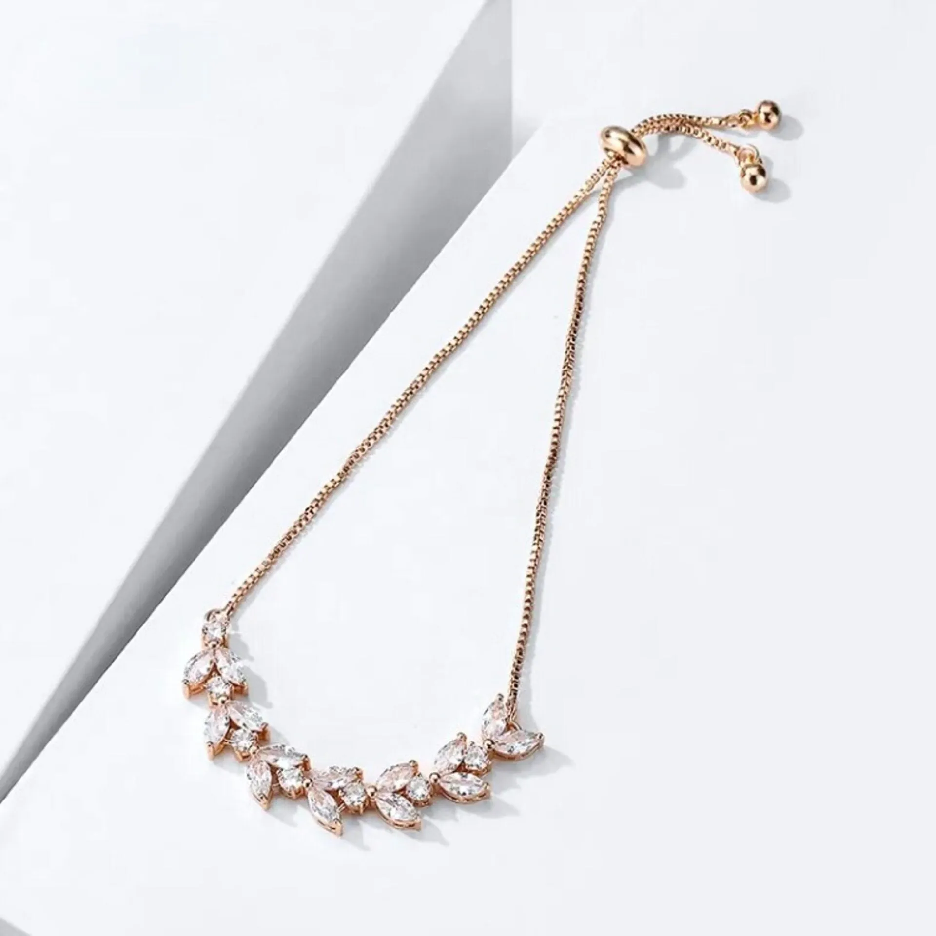 "Sydney" - Cubic Zirconia Adjustable Bracelet - Available in Rose Gold, Silver and Yellow Gold