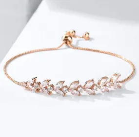 "Sydney" - Cubic Zirconia Adjustable Bracelet - Available in Rose Gold, Silver and Yellow Gold