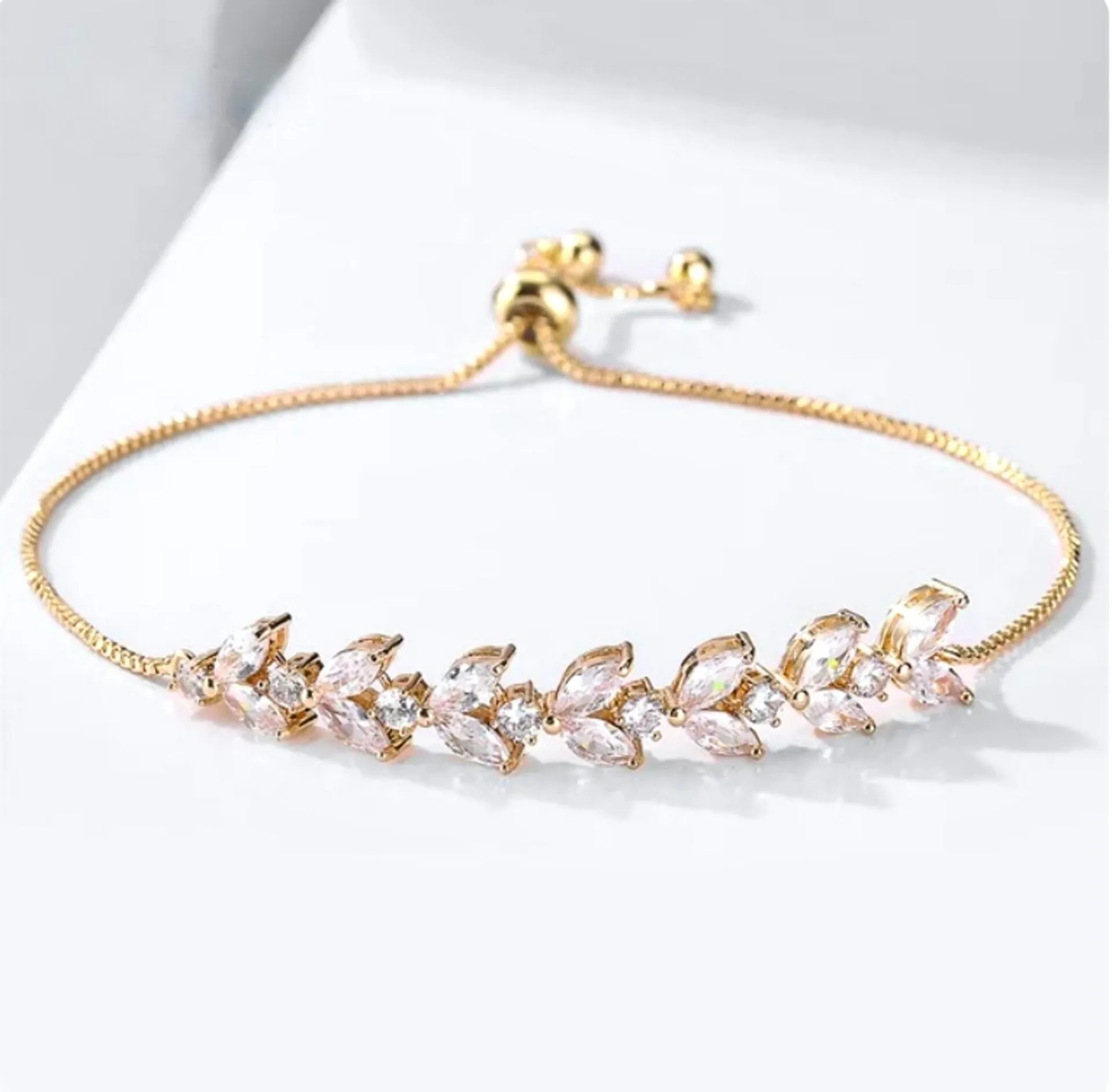 "Sydney" - Cubic Zirconia Adjustable Bracelet - Available in Rose Gold, Silver and Yellow Gold