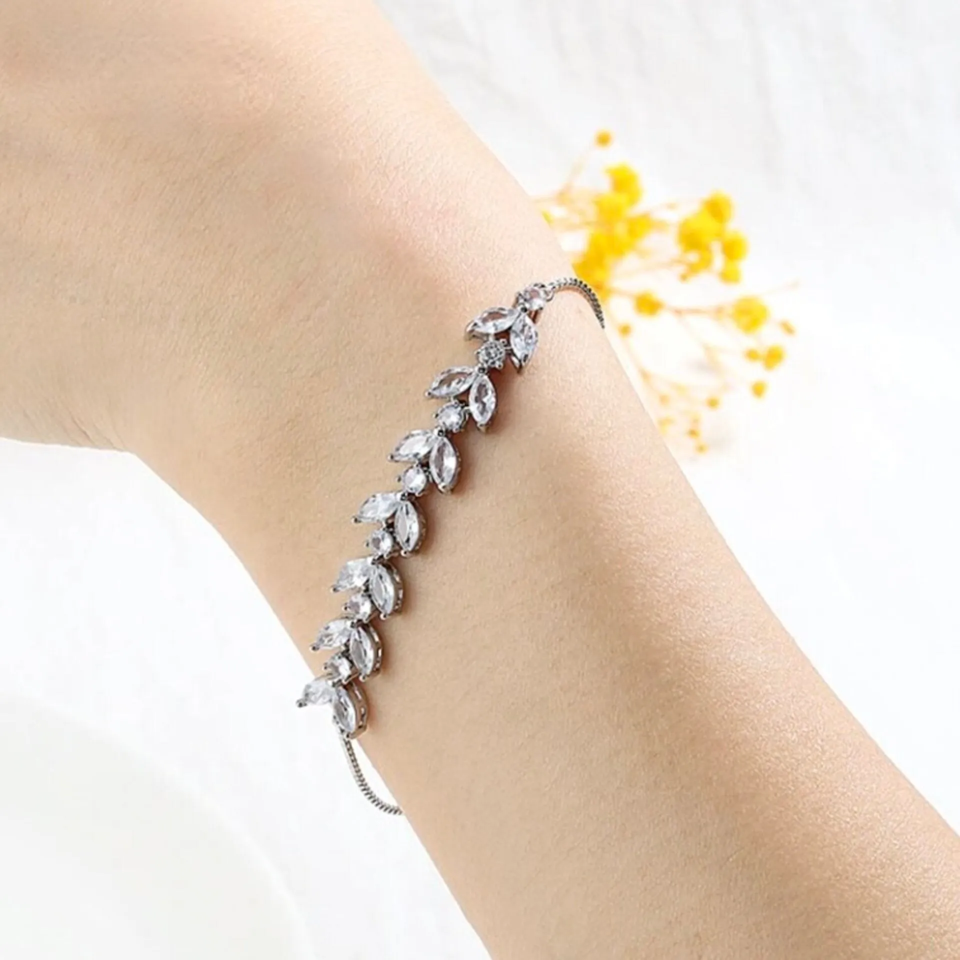 "Sydney" - Cubic Zirconia Adjustable Bracelet - Available in Rose Gold, Silver and Yellow Gold