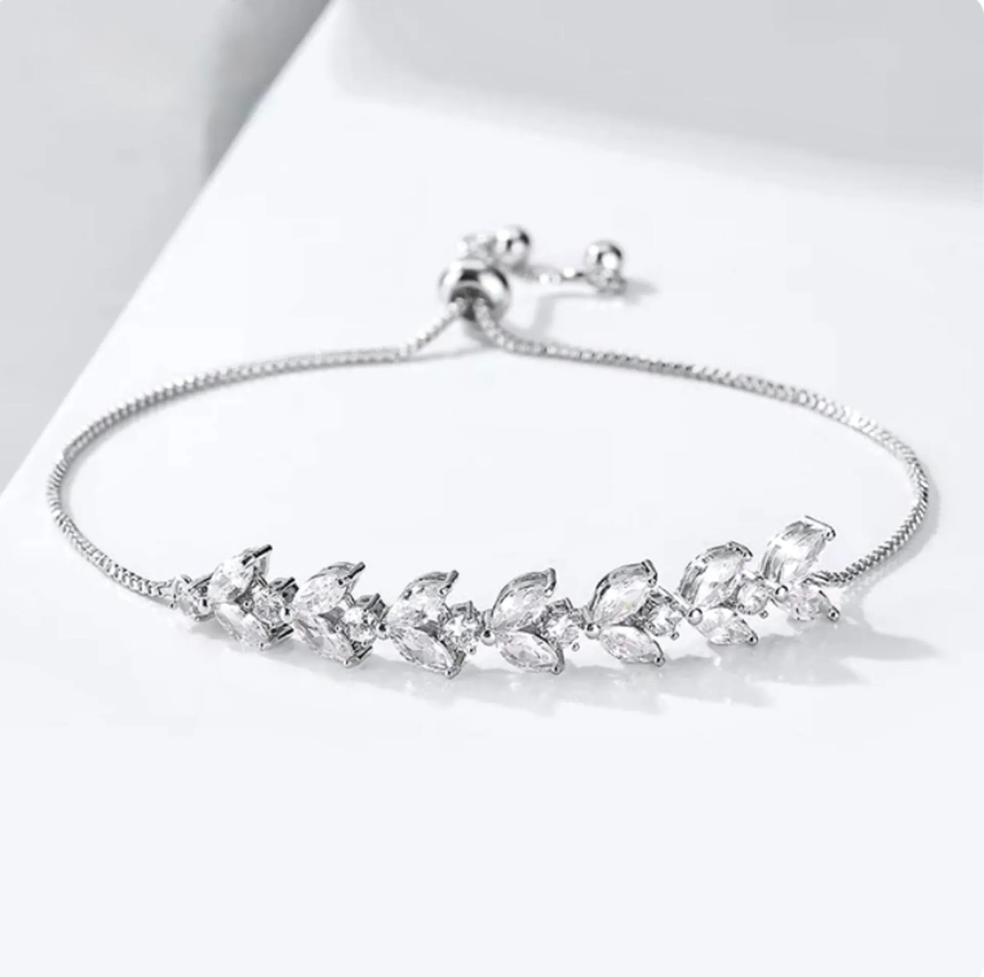 "Sydney" - Cubic Zirconia Adjustable Bracelet - Available in Rose Gold, Silver and Yellow Gold