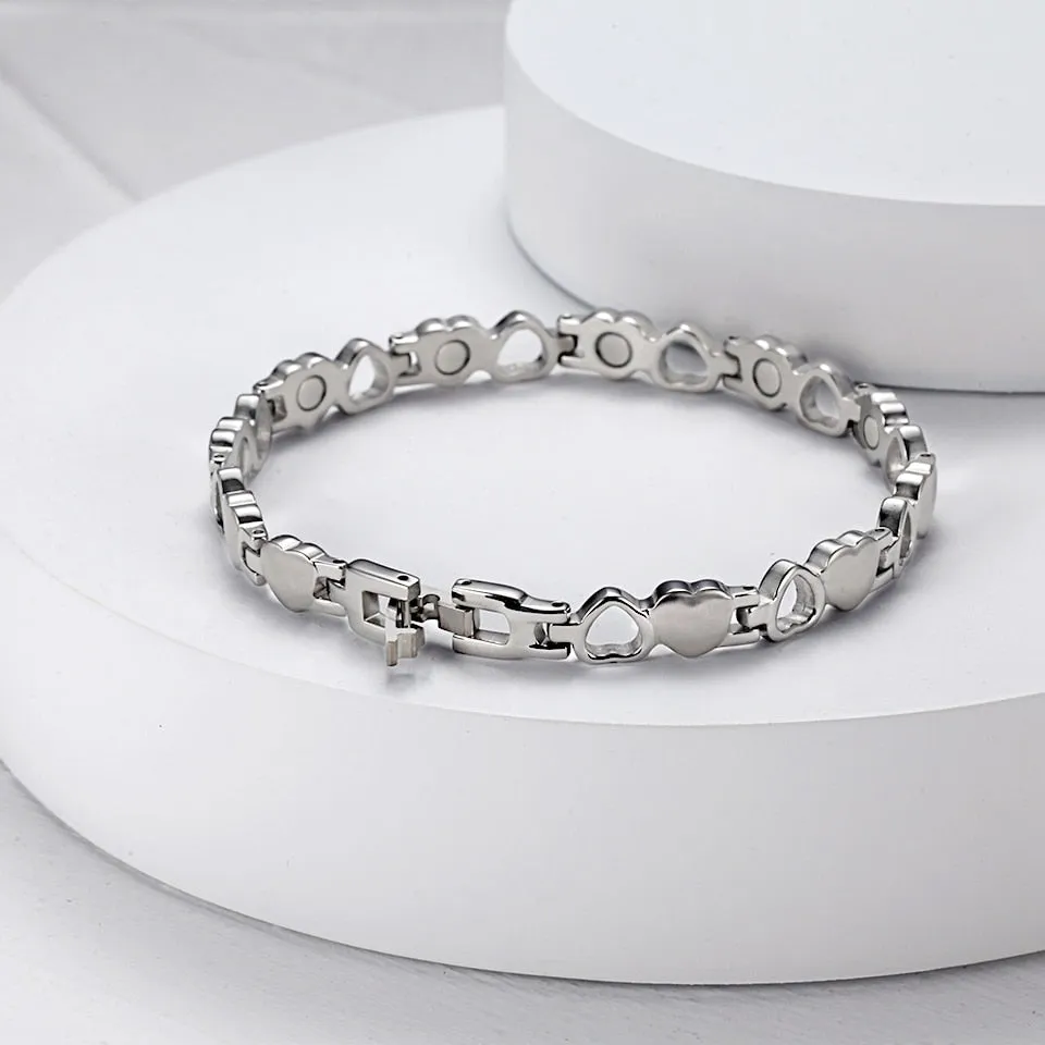 Rainso Fashion Stainless Steel Bracelet For Women With Magnet Energy Bio Health Care Jewerly Bracelet viking Lovers Hand Chain