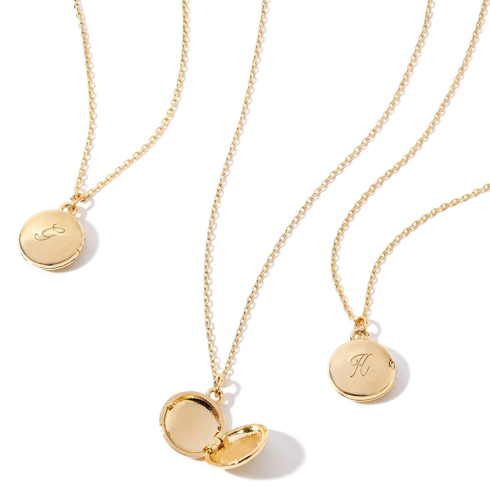 Real Gold Plated Initial Necklace Locket M For Women By Accessorize London