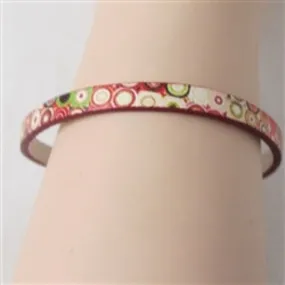 Red & Cream Child's Leather Bracelet