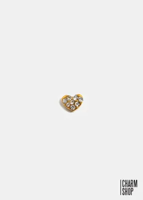 Rhinestone Heart Locket Charm