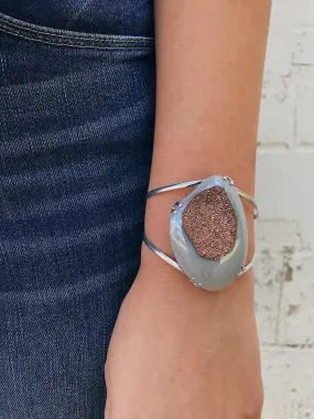 Rose Gold Druzy Cuff // Silver