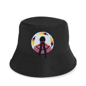 SALE 50% OFF - Indigenous Women Beaded Unisex Cotton Bucket Hat with Native American