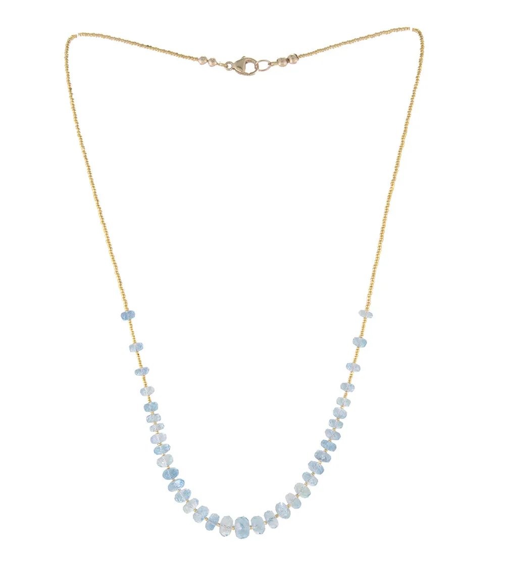 Santa Maria Aquamarine Faceted Bead Necklace by Galit