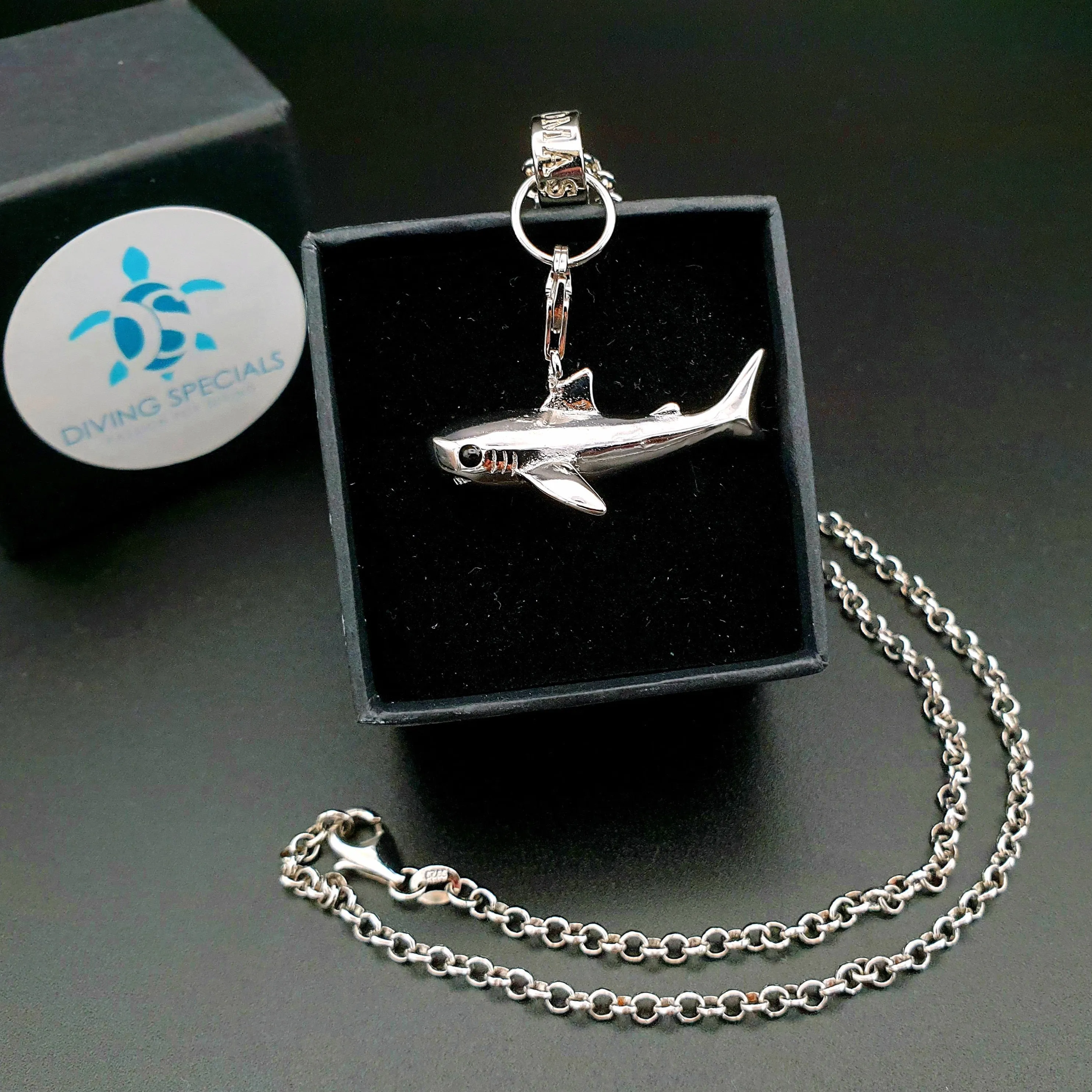 Shark Unisex Necklace - 925 Scuba Sterling Silver