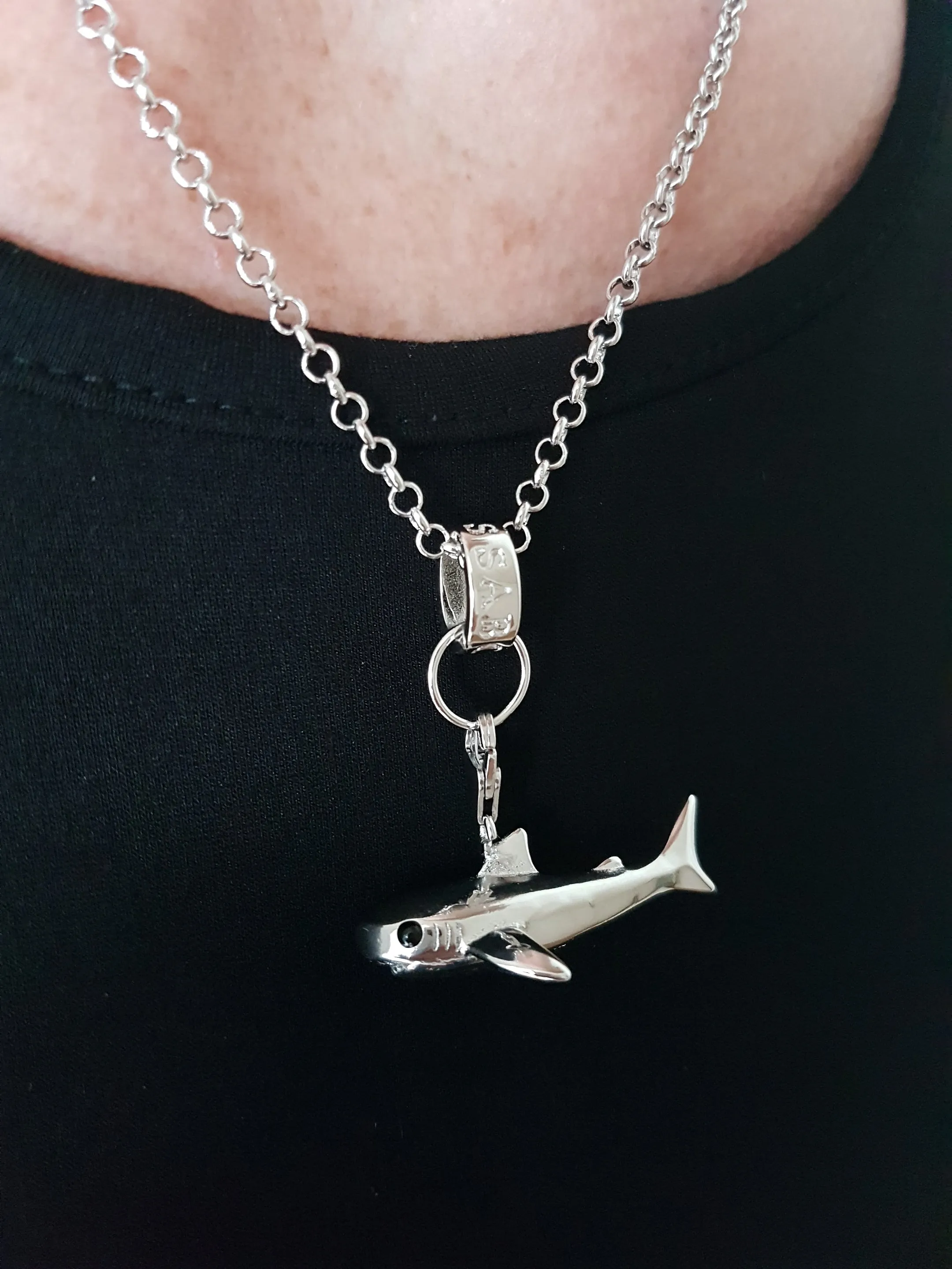 Shark Unisex Necklace - 925 Scuba Sterling Silver