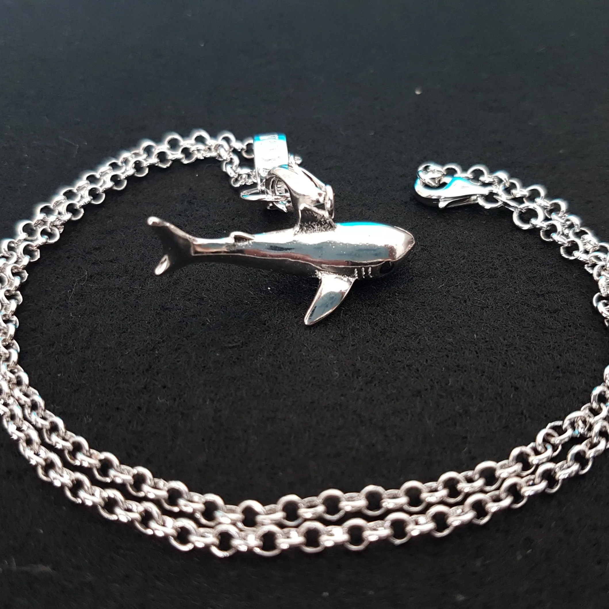 Shark Unisex Necklace - 925 Scuba Sterling Silver