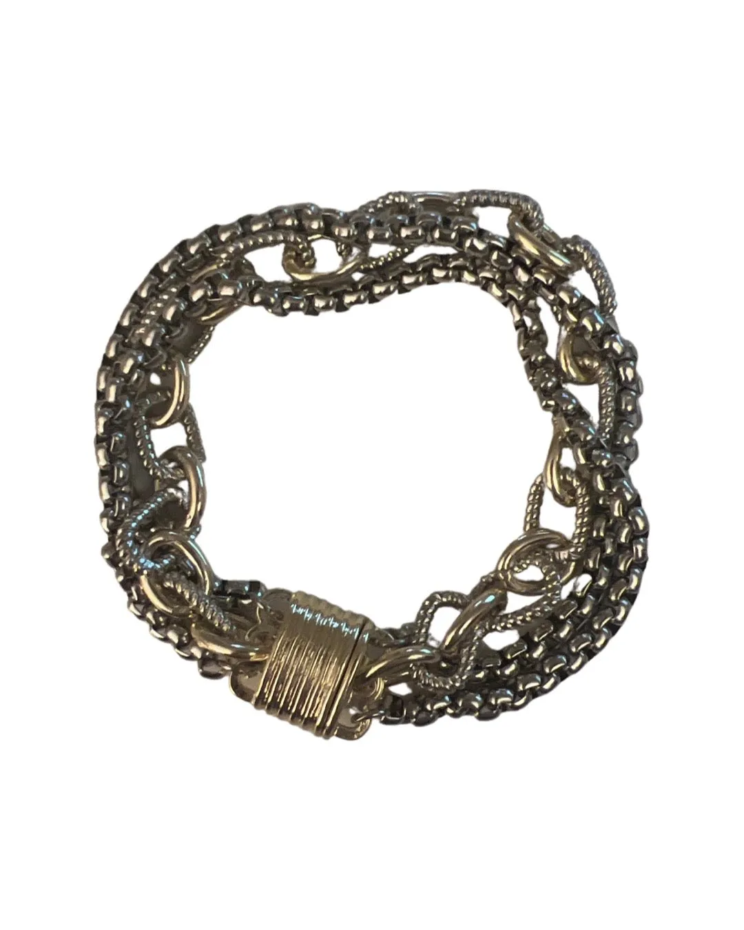 Silver and Gold 3 Strand Magnetic Bracelet