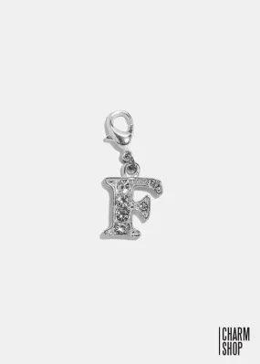 Silver Clear Initial F Dangle Charm