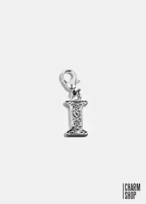 Silver Clear Initial I Dangle Charm