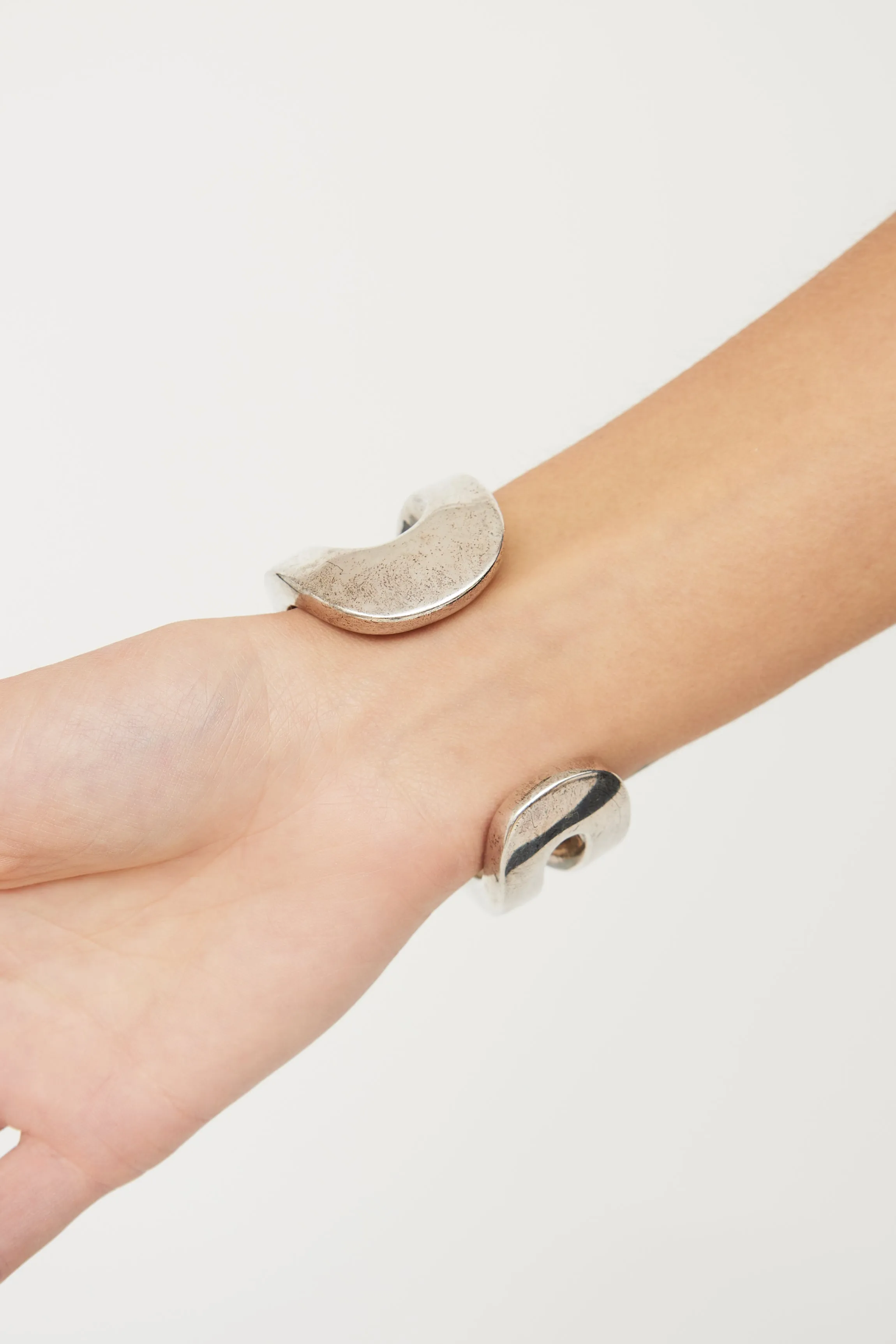 Silver Double Open Cuff Bracelet